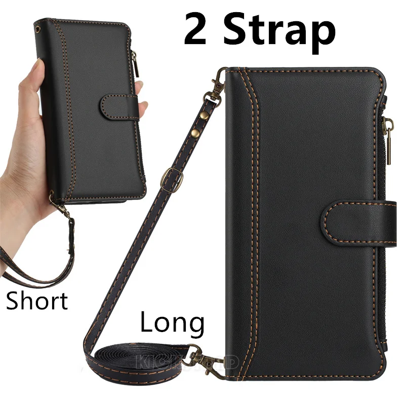

Multi Cards Zipper Wallet for Motorola MOTO Edge 60 Fusion 50 Ultra 40 NEO 30 Fusion 5G 2025 S30 Pro Cards Slots Stand Flip Case
