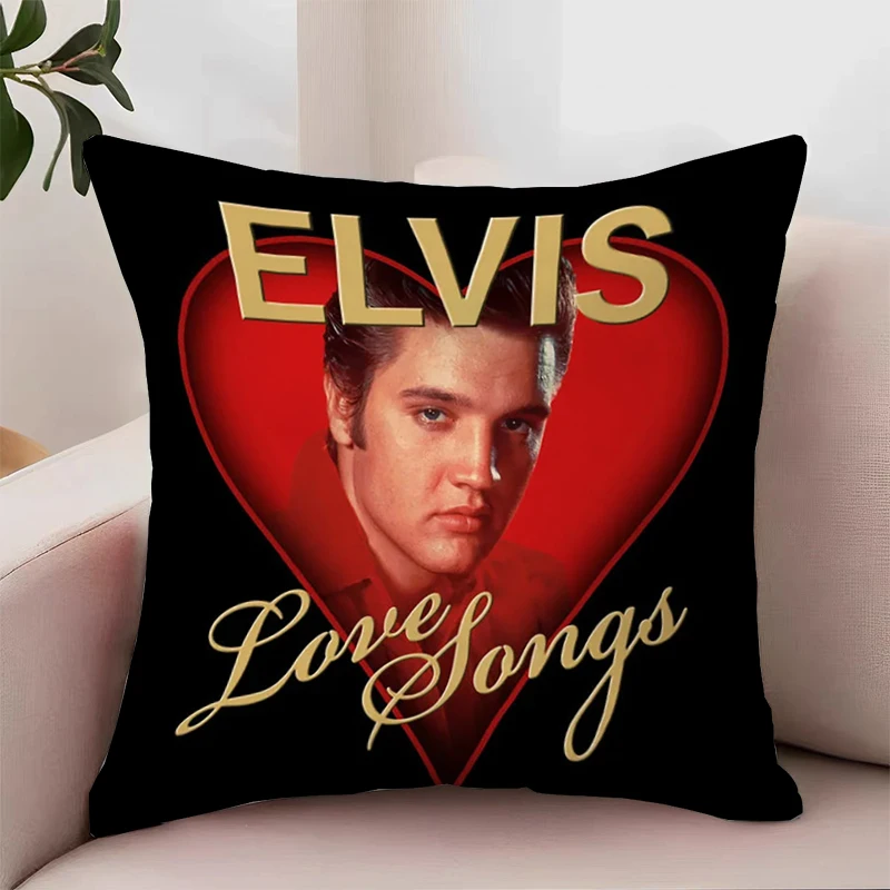 E-Elvis Presley Home Decoration Cushion Cover 50x50 Bed Pillowcases Pillow Cases 45x45 Cushions Covers Decorative Pillowcase