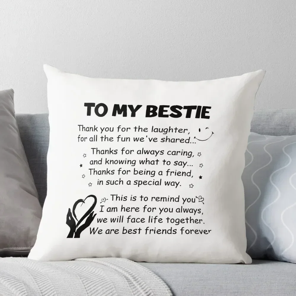 To my bestie Thank you for the laughter Throw Pillow anime girl Decorative Cushions For Living Room pillow