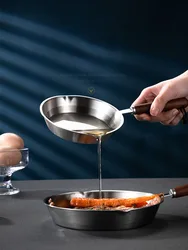 304 Stainless Steel Mini Frying Pan Small Special Induction Cooker Non-stick Oil Splashing Hot Oil