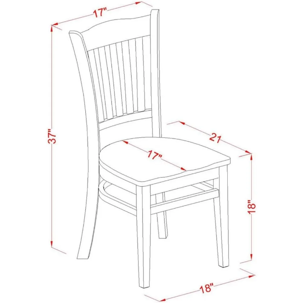 GRC-WHI-W Groton Dining Chairs - Slat Back Wooden Seat Chairs, Set of 2, Linen White modern dining table  dinning chairs