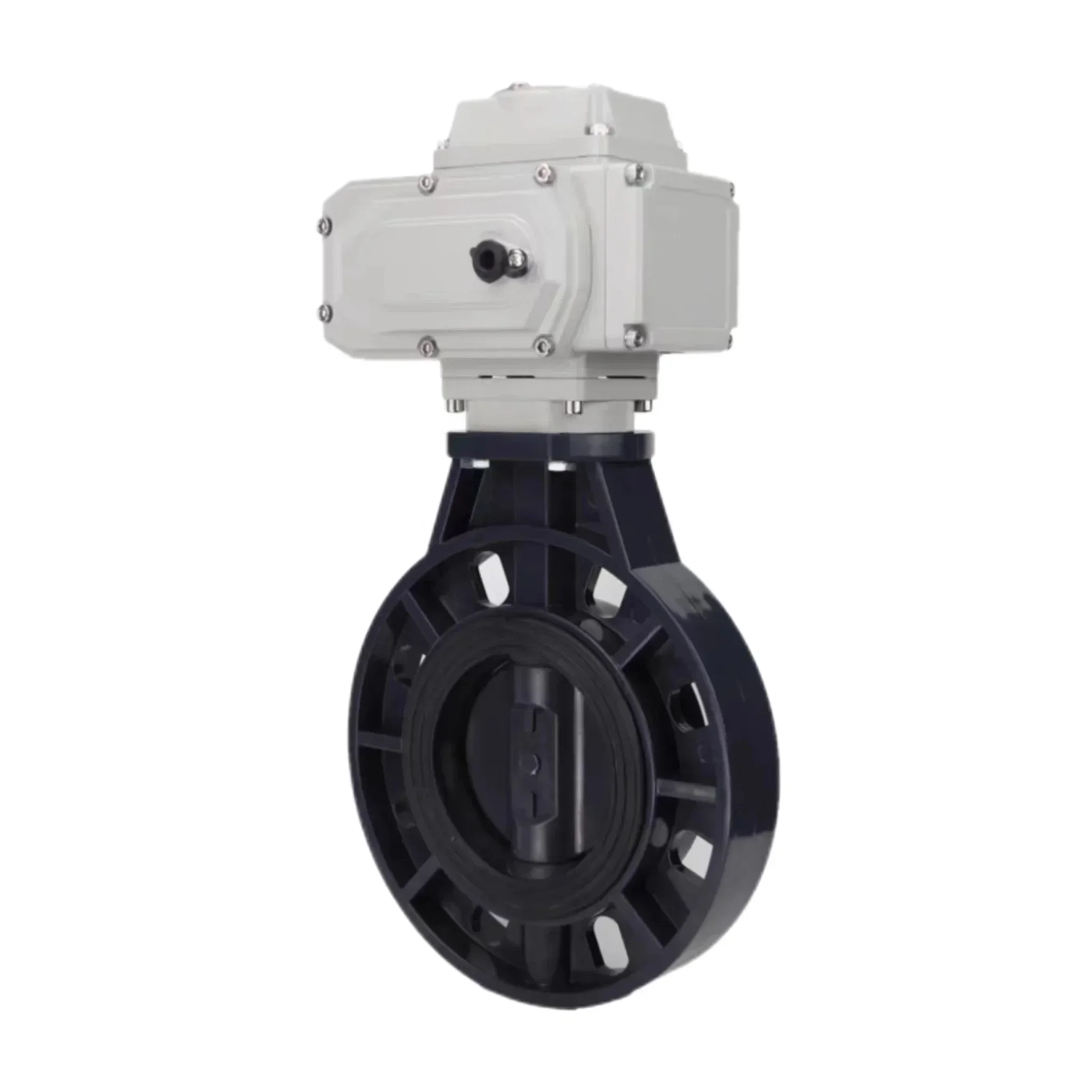 TOYI PVC Electric Actuator Motorized Butterfly Valve 2in Wafer Control Water Treatment Pneumatic Power Ball ODM Customizable