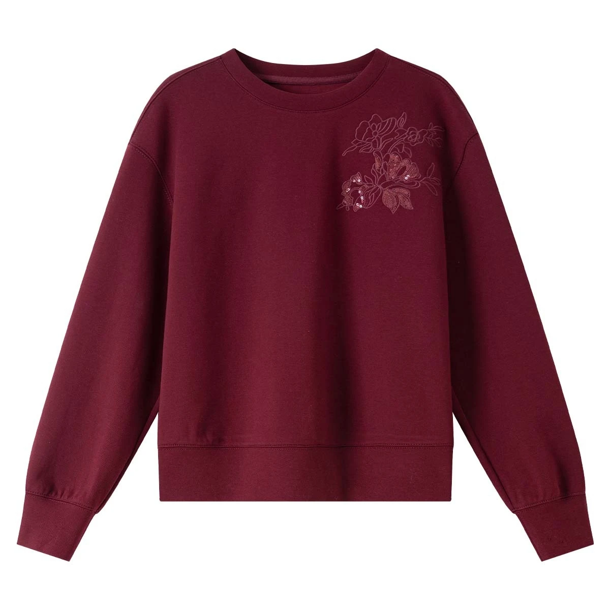 VIMLY Sweatshirts Women Knitted Bead Embroider Casual Crew Neck Loose Tops Ladies Long Sleeve Female Sweater Autumn 2025 A2171