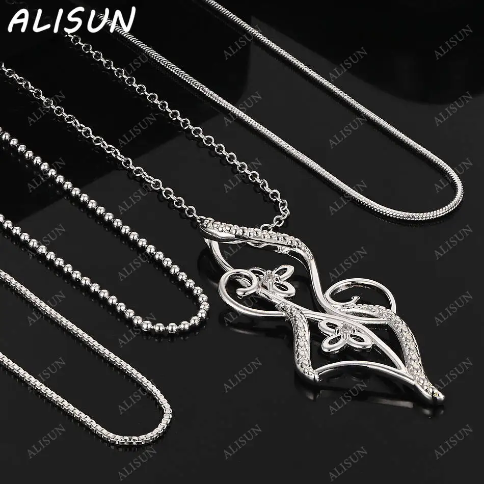 

ALISUN 40-75cm 925 Sterling Silver Zircon Pendant Necklace For Women Men Charm Trend Birthday Gifts Fashion Party