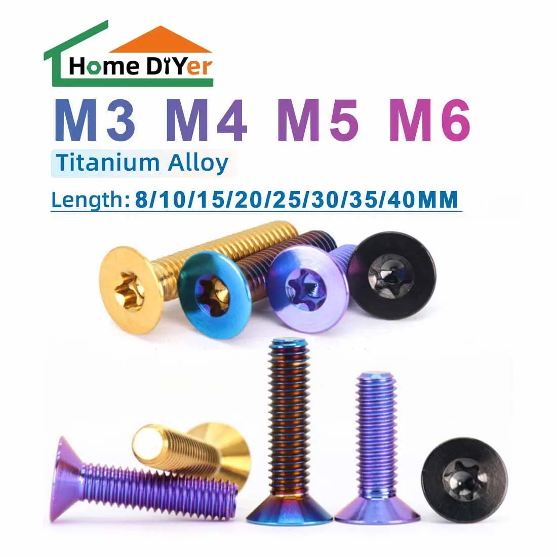 AliExpress GooBetter 1PCS Titanium Bolt M3 M4 M5 M6 Flat Head Countersunk Six Lobe Torx Screw Bicycle Motorcycle For Motorcycle Modification