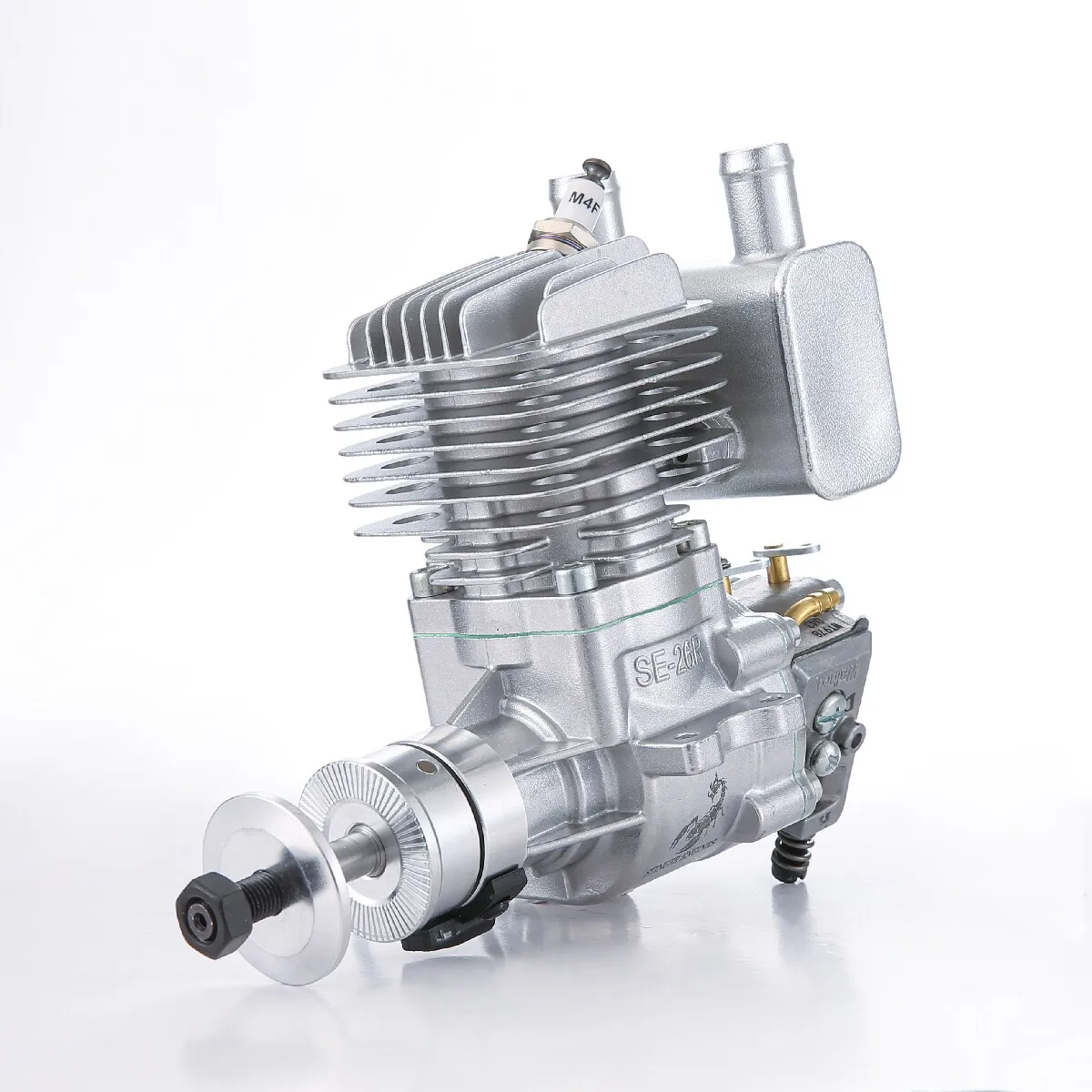 Motor RCGF Stinger 26CC Versión Gasolina, Escape Trasero, 2 Tiempos, Monocilíndrico para Avión RC de Ala Fija, Piezas de Modelismo