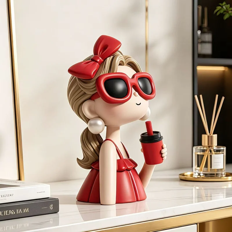 Cute Chibi-style Girl Desktop Ornament, Home Decor, Office Workstation, Mood-stabilizing Birthday Gift, Gift for Girlfriend