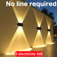 LED Solar Wall Lamps Outdoor Wall Washer Lights Garden Solar Exterior Wall Luminaire Waterproof Sconce Porch Light for Courtyard