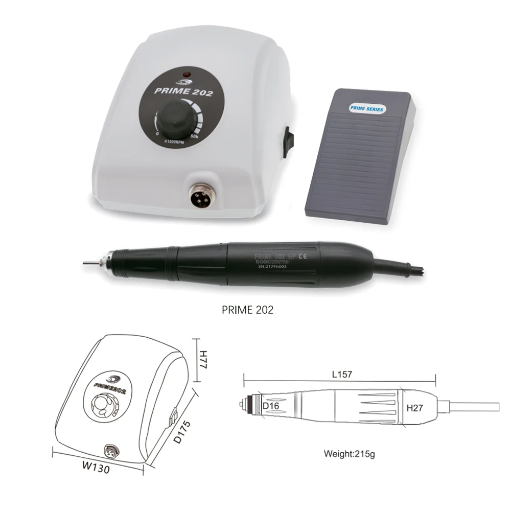 Dental Grinding Machine Dental Brushless DC Motor 50,000rpm Hand/Foot Speed Control System Prime 202