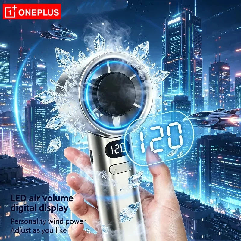 OnePlus Ultra Handheld Portable Fan 100 Wind Speeds Adjustable Usb Charging Mini Outdoor Turbo Long-lasting High Speed Fan