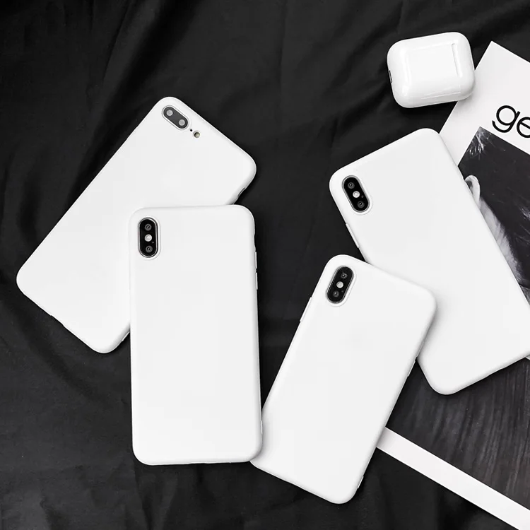 White Matte Phone Case For iPhone 6 6S 7 8 Plus X 10 SE 2020 11 12 Pro XR XS Max Silicone Soft TPU Case For iPhone 12 mini Cover