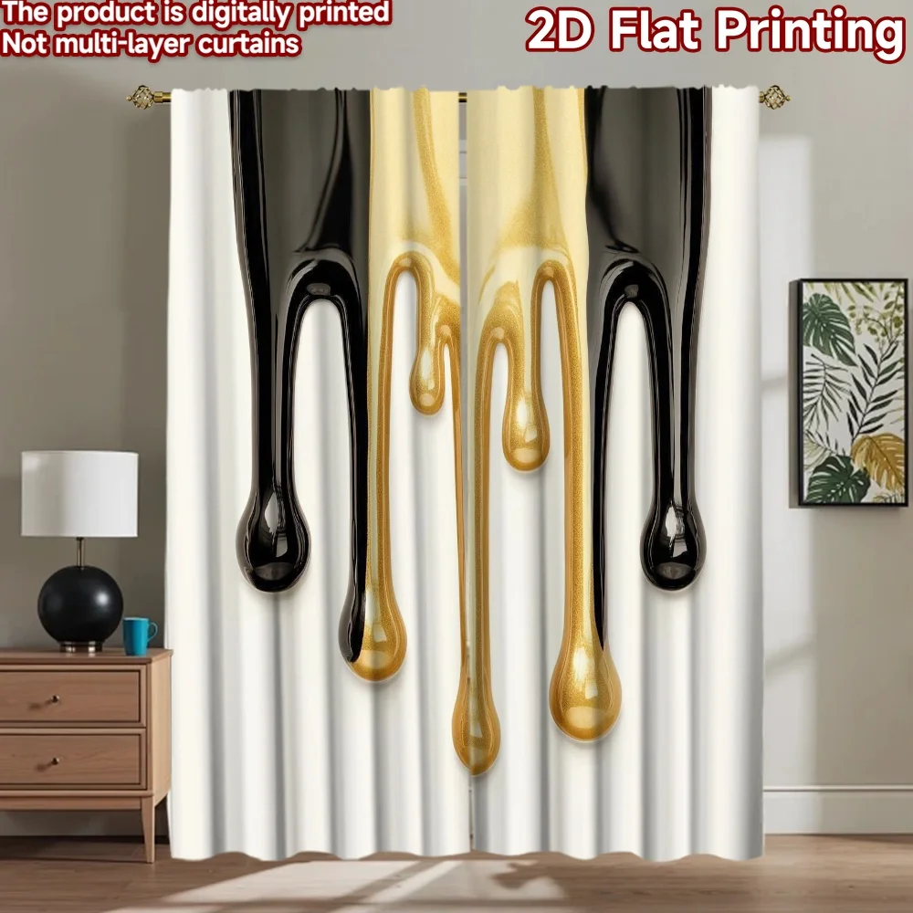

1pc 2D flat Photography Backdrop Popular Tapestry Gold and Black Drips 100% Polyester Party & Holiday Decor Use for Holiday