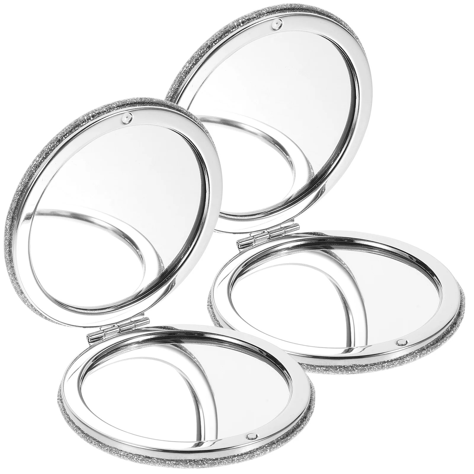 Miroir de voyage en élasthanne pour enfants, petits miroirs à main, sac à main compact, verre, métal, poche pour enfant, maquillage, extérieur, vanité, 2 paquets