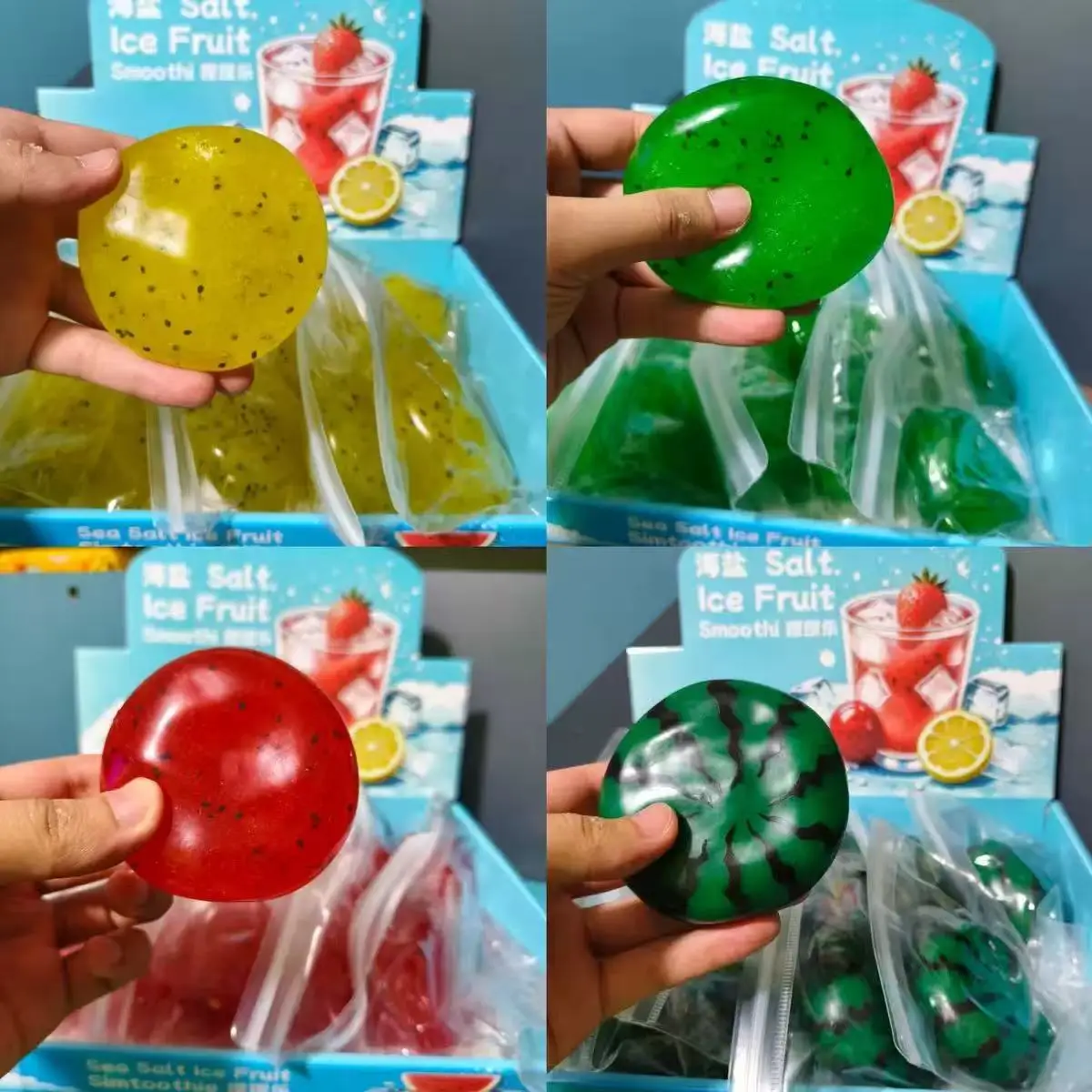 Moldable Sand Slime Fruit Squishy Toy Vaseline Ice Sand Stress Relief Fidget Toy Sand Sound Squeeze Decompression Toy For Kids