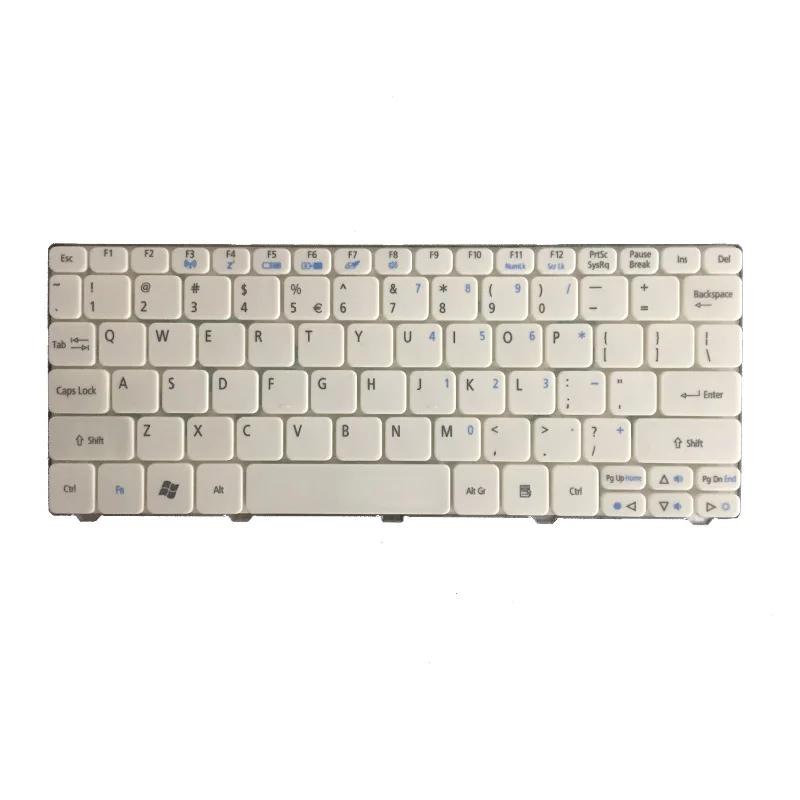 US keyboard for Acer Aspire One 521 522 533 D255 D255E D257 D260 D270 AO521 532H AO532 NAV50 ZE6 ZH9 White Laptop Keyboard