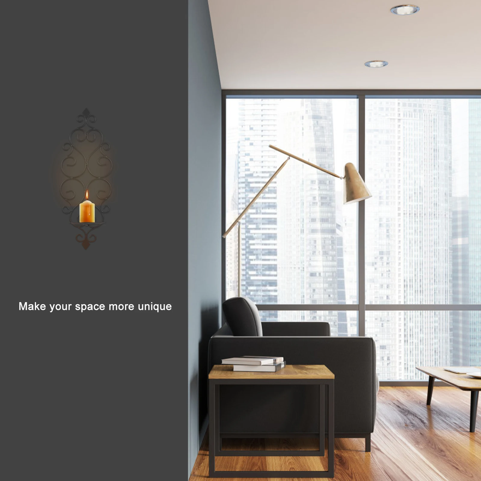 

2Pcs Vintage Iron Wall Sconces Pillar Holder Decorative Retro Candlestick for Living Room Bedroom Home Sconces