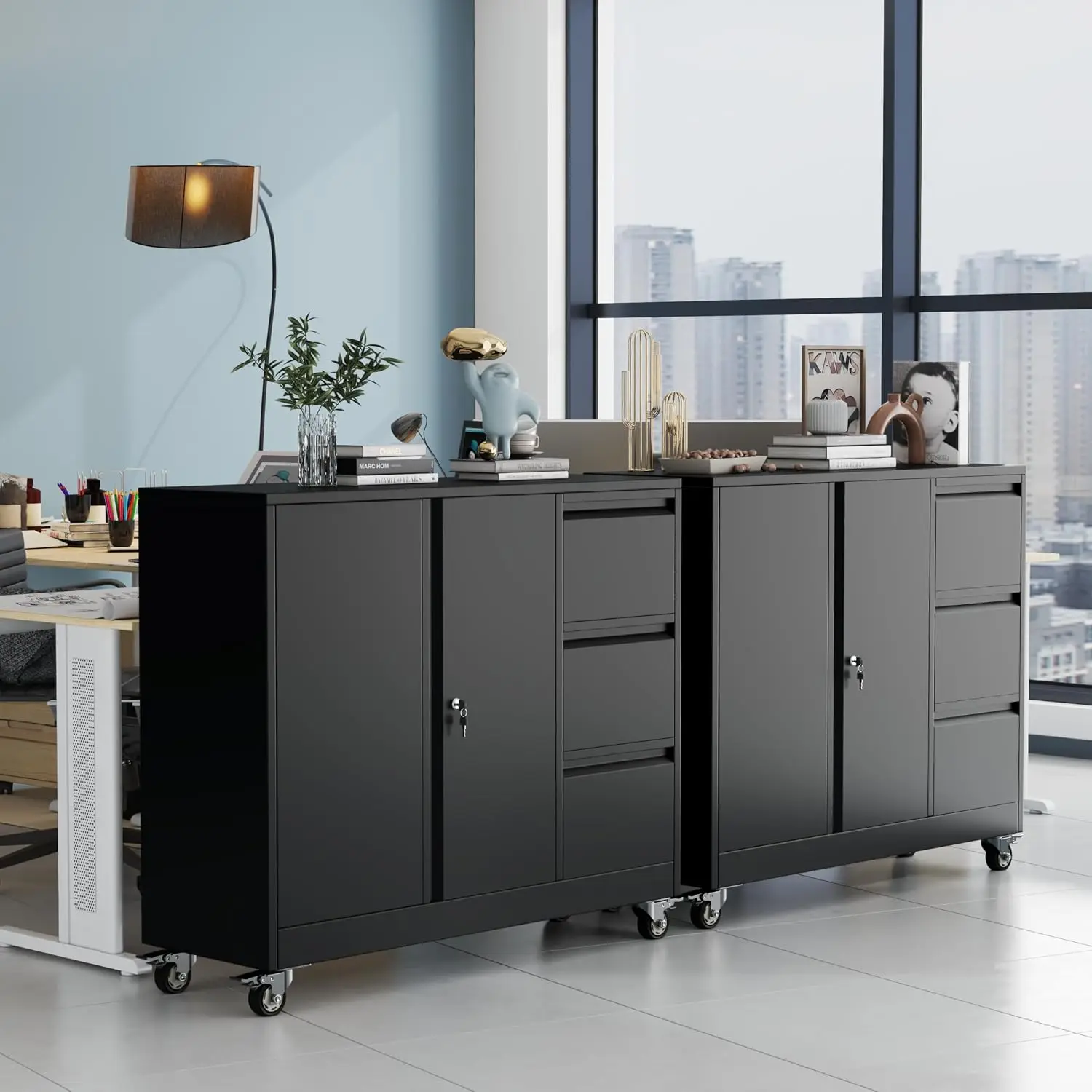 Metal Lateral File Cabinet with Drawer Organization Storage, Customized