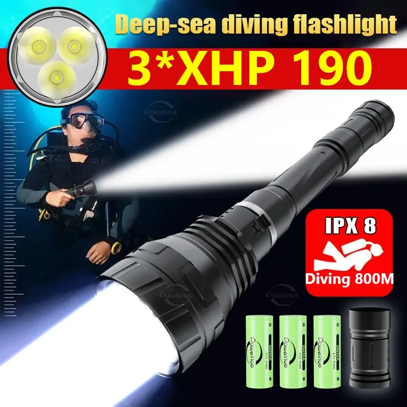 2023년 최신 3XHP190 다이빙 라이트: IPX 190 기준으로 검증된 강력한 수중 조명