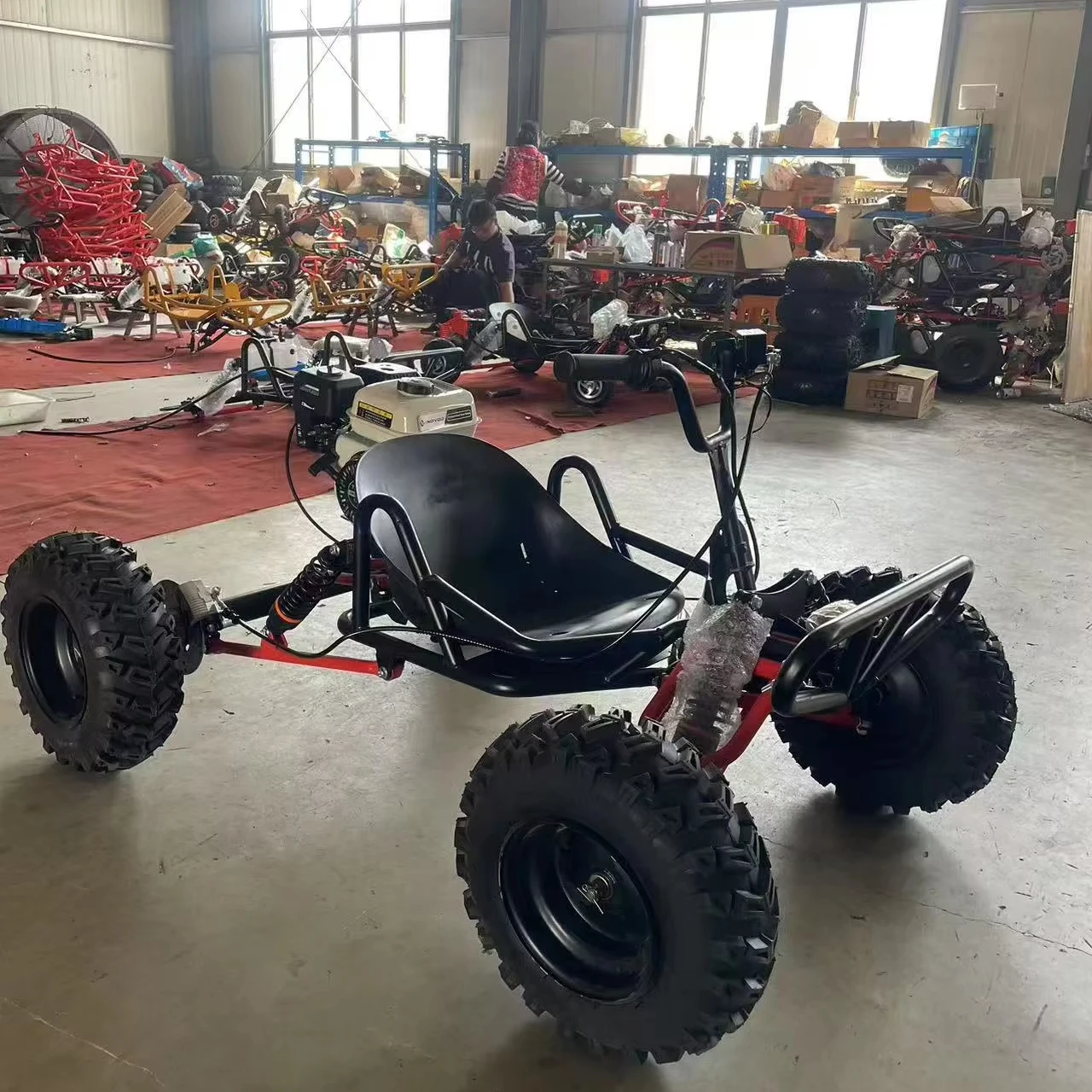 212cc 4 Stroke 8 Inch Wheel Mini Drift Go Kart Outdoor Chain Drive Gas-Fueled ForAdults and Children Drivers