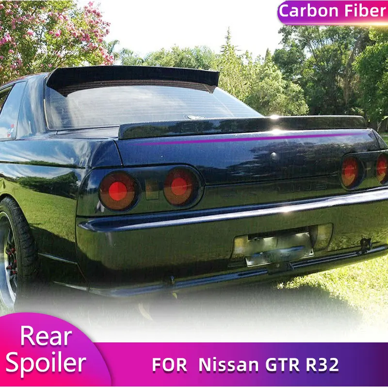 Carbon Fiber Rear Trunk Spoiler Wings for Nissan Skyline R32 GTR 1989-1994 Car Racing Rear Spoiler Boot Lid Wing Lip Body Kit