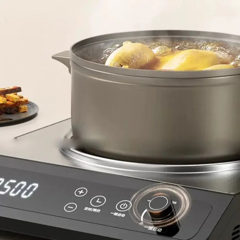 3500W Commercial Concave Induction Wok Cooktop Digital Dual Control Stainless Steel High Power Induction Stove