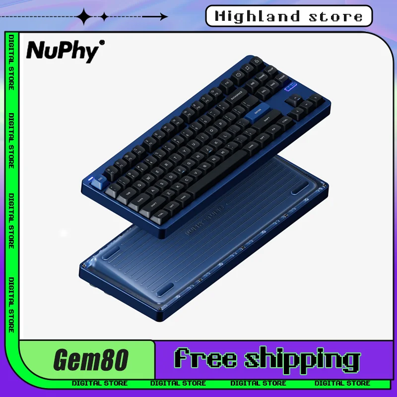 

Nuphy Gem80 3Mode Wireless Bluetooth Keyboard Mechanical Keyboard 88keys High Switch Gasket Customization Gaming Keyboard Gift