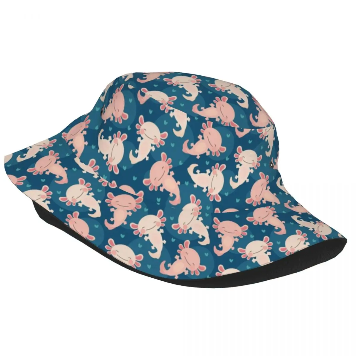 Relaxolotl Axolotl Bucket Hats Men Women Unisex Trendy Salamander Adorable Summer Fisherman's Hat