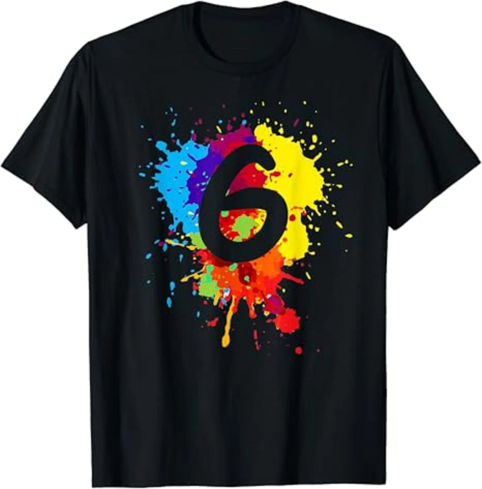 Unisex Gift Colorful Paint Splashes T-Shirt Size S-5XL