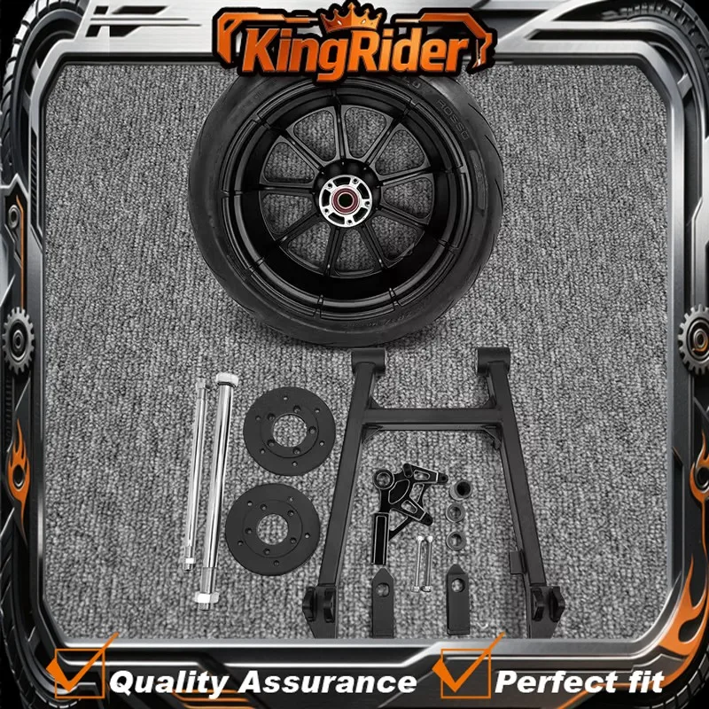 【Supreme quality】Rear Wheel Hub & Wide Tire Assembly for BENDA Dark Flag 950, 240mm Complete Swingarm Kit, No-Drill Mod Parts