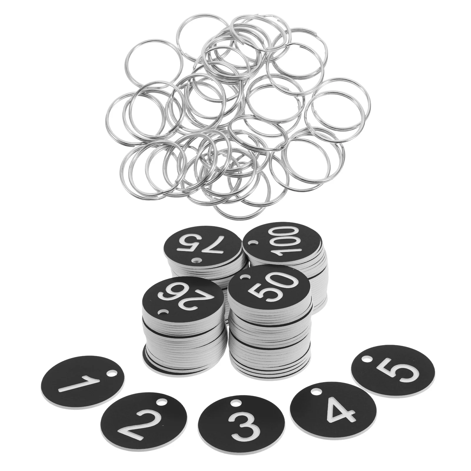 

100 шт., пластиковые пронумерованные круги, круглые брелки с номером, металлические кольца, организация ключей для шкафчика, оборудование