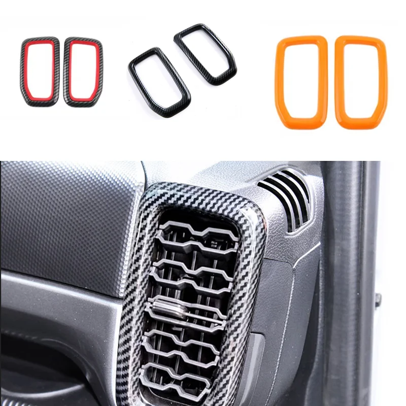 

Car Modified Decorative ABS Carbon Fiber Air Conditioning Vents On Both Sides For Ford Ranger T9 2022 2023 2024 2025