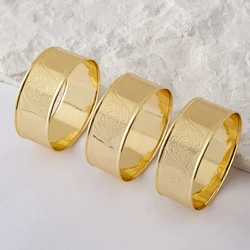 New Design Vintage Indian Women's Big Bangle African Wedding Luxury Gold Plated Bride Exquisite Lucky Pattern Bracelet Jewelry