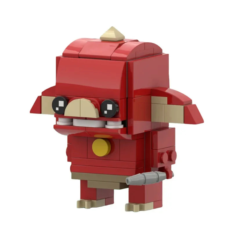 Game Accessories Red Pig Monster Building Blocks MOC-63737 Zeldaed Pig's Head Red Bokoblin Warrior Assembly Model Kids Toy Gift