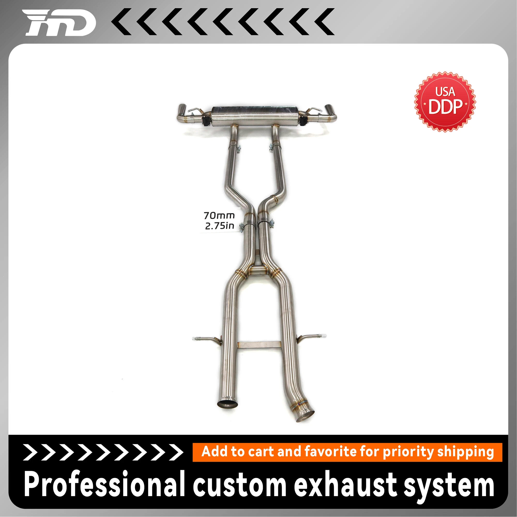 

Выхлопная система HMD из нержавеющей стали Performance Catback для Mercedes Benz ML500 W166 Глушитель с клапаном