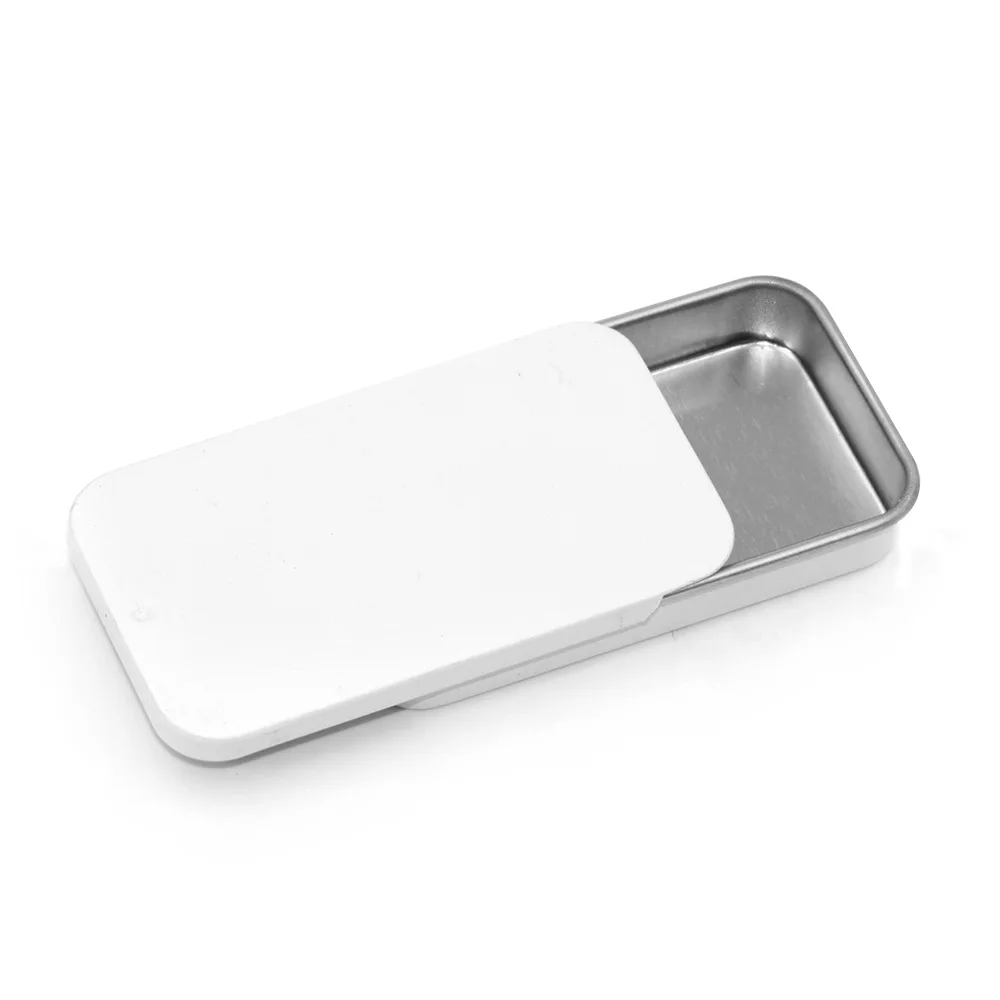 5PCS Rechteckige Frosted Push-Pull Kaugummi Taste Lagerung Metall Box Mini Pille Schiebe Abdeckung Zinn Box Schmuck kosmetik Fall