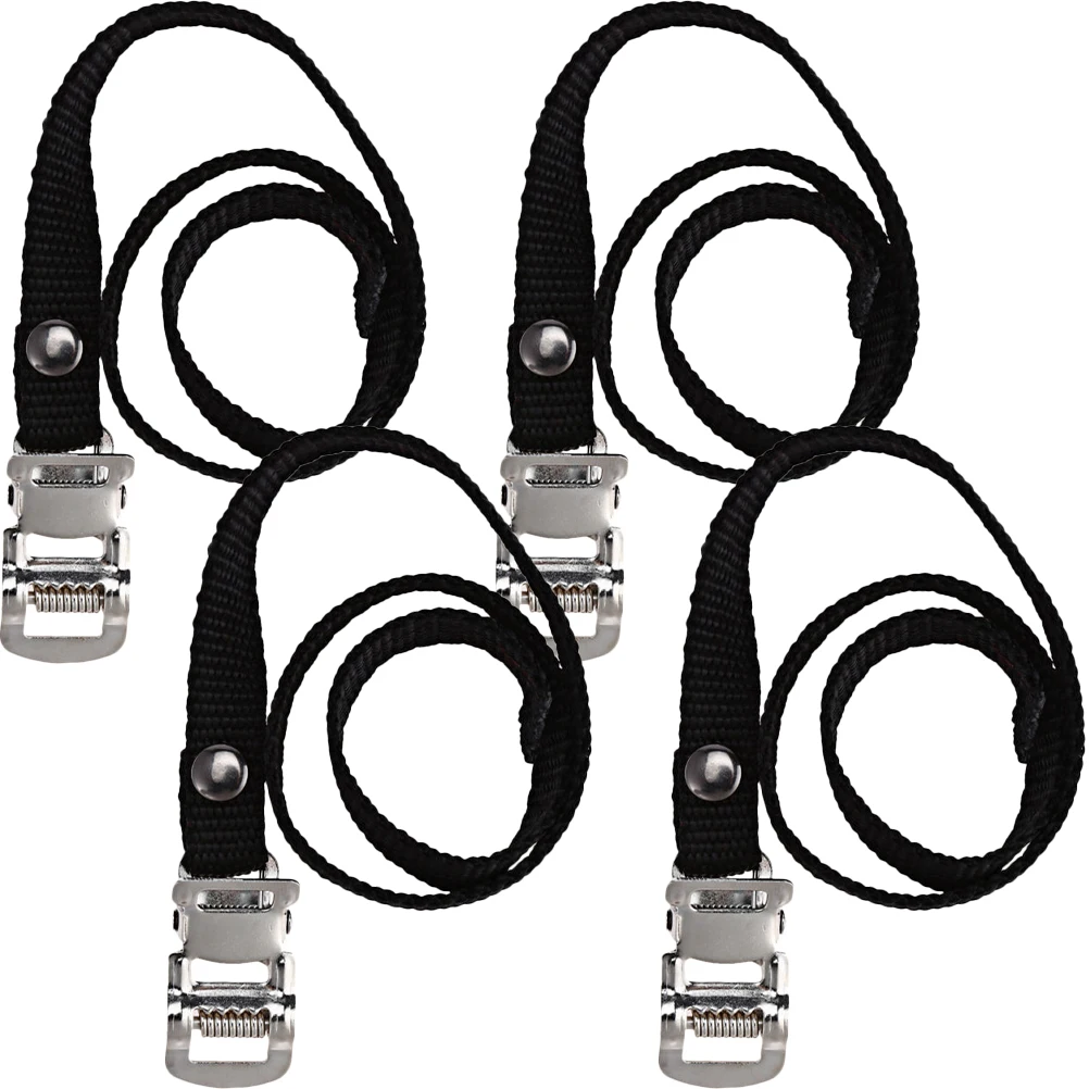 

4pcs Bike Pedal Straps Adjustable Footrest for Cycling Exercise Wide Thick Nylon with Buckle Premium Replacement Fitness