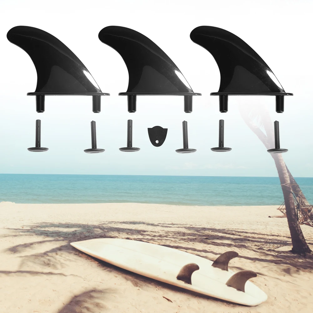 3pcs Surf Water Wave Fin Surfboard Accessory Stablizer Stand Up Paddle Board Surfboard Slide-in Central Side Fins