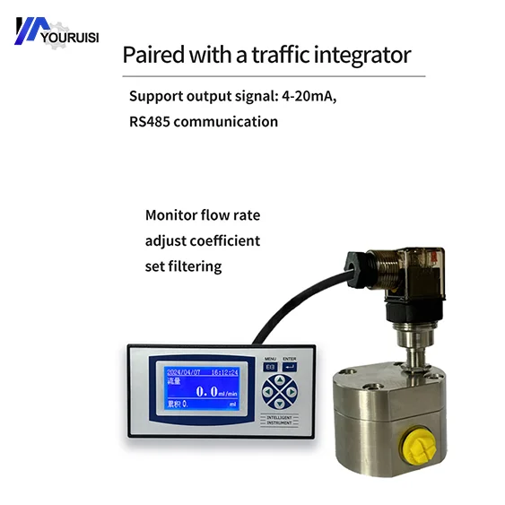 Misuratore di portata di micro precisione in acciaio inossidabile 316L di dimensioni compatte per la misurazione media dell'olio dell'acqua liquida supportata OEM