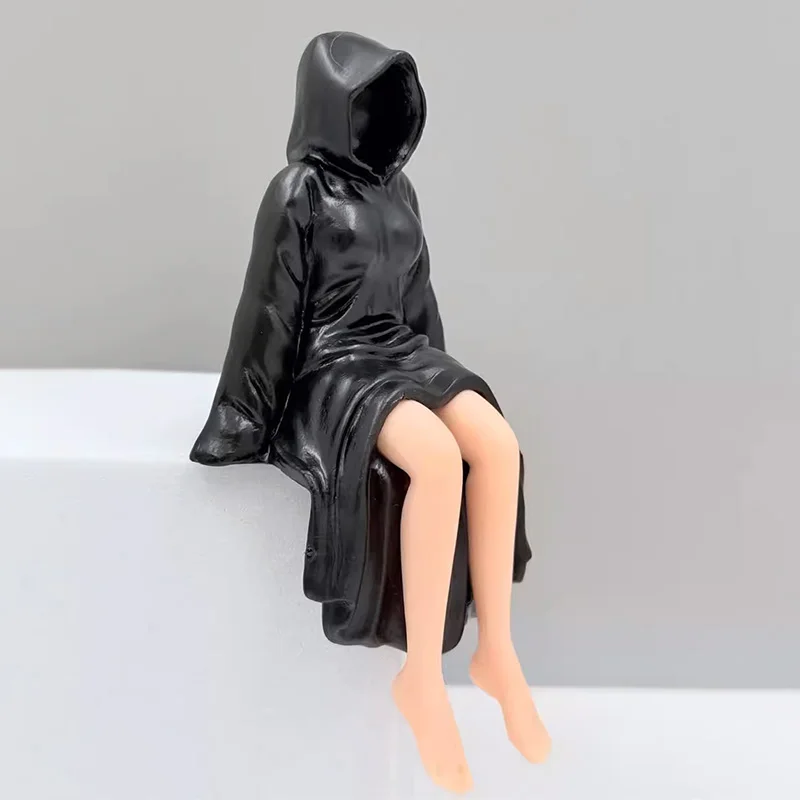 عيد الميلاد فتاة أنيمي الشكل القوطية الأسود رداء فتاة الشكل تمثال غامض الملكة تمثال زخرفة شبح النحت الصبي هدية