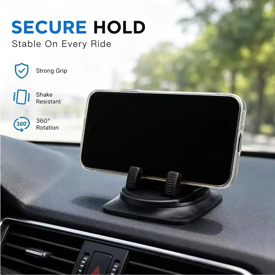 360° Degree Car Mobile Phone Mount Anti Slip Silicone Dashboard Phone Holder Free Rotation Universal Head-Up Navigation Holder view 2