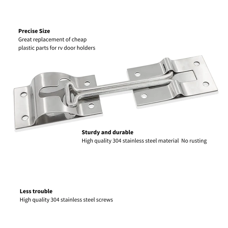 Soporte de puerta estilo T de 2 piezas, puerta de entrada, remolque de carga para remolque RV, Camper, gancho de sujeción de puerta Exterior