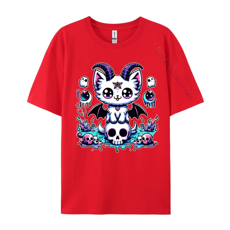 Retro Lovely Cat And Skull Lover Animals Outfits Cute Pets Funny T Shirt New Arrival O Neck Gift Premium Cotton Men Tees