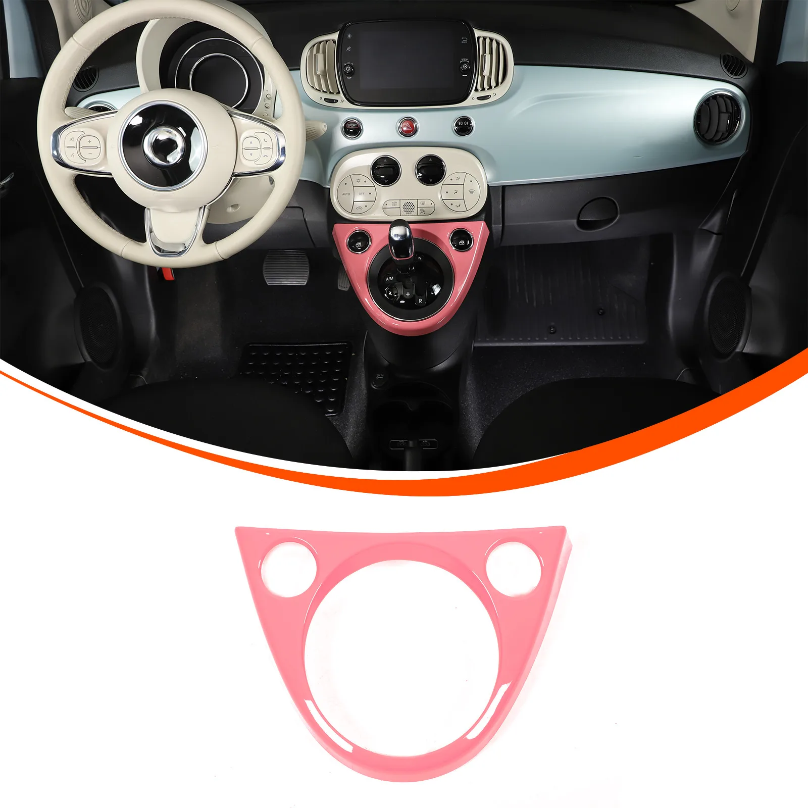 4 Type Color ABS Car Center Control Gear Shifter Frame Cover Trim Accessories For Abarth 595 695 2016 -2023 For Fiat 500 2011-23