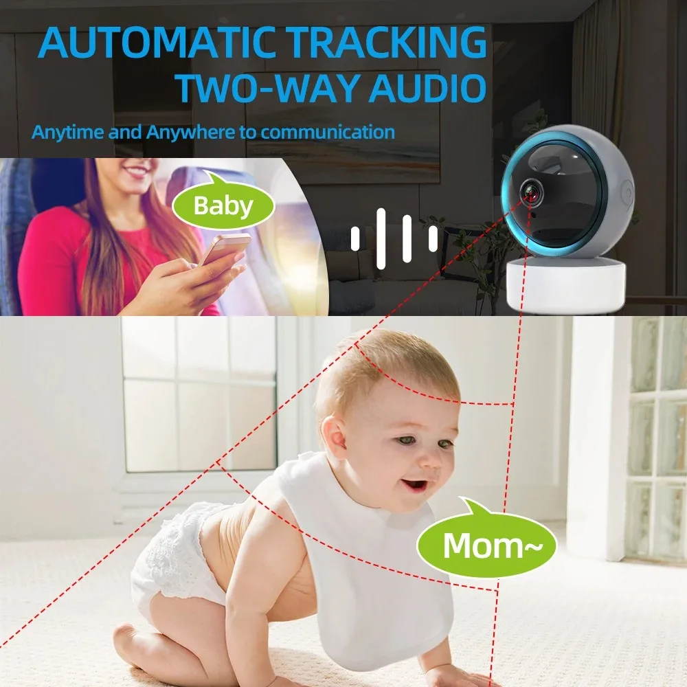 Tuya Smart Life 5MP Webcam Smart Mini Audio AI Auto Tracking Indoor Baby Monitor Private Mode Security CCTV WiFi PTZ Home Camera