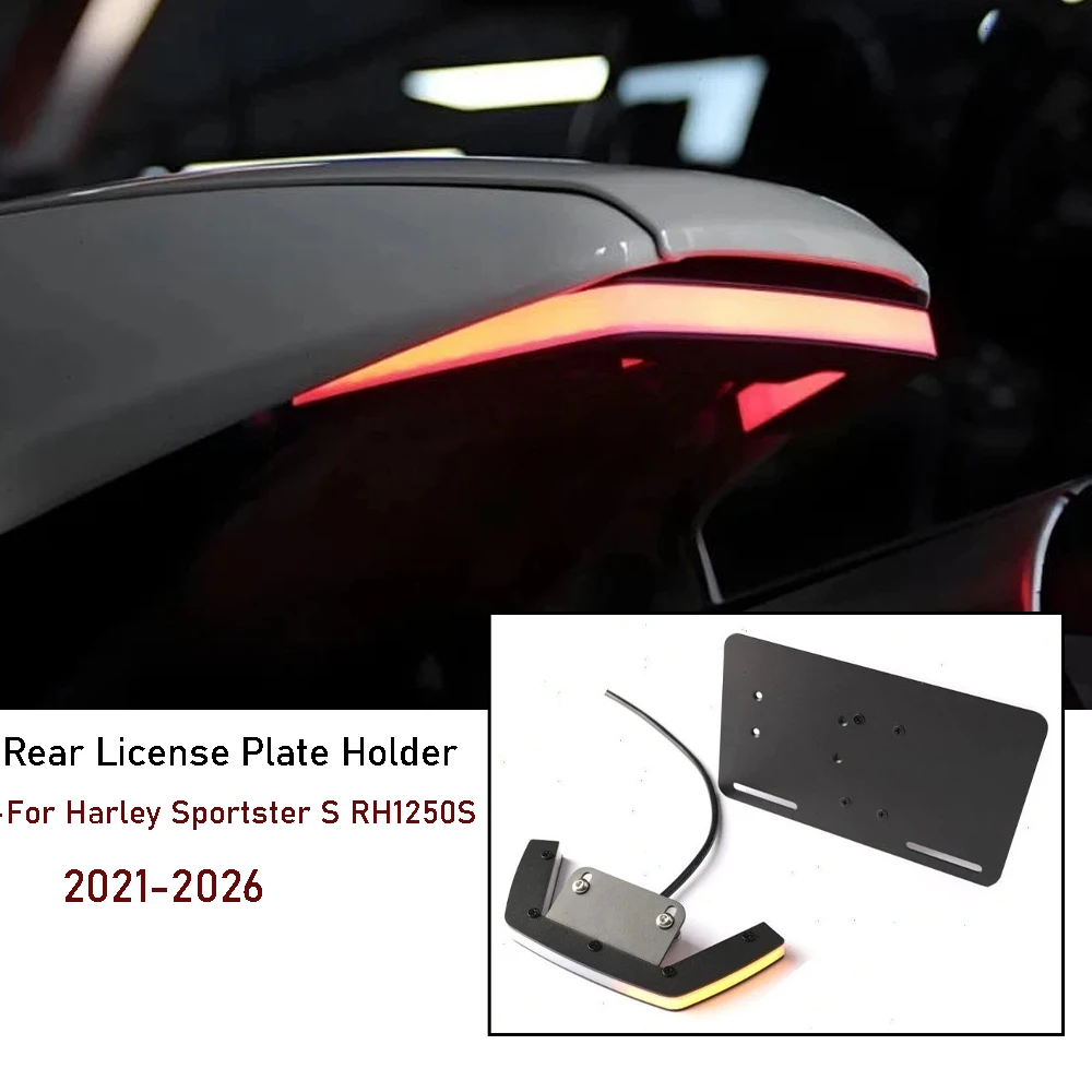 2021-2025 New For Harley Sportster S RH 1250 RH1250s Rear LED Turn Signal Tail Light Motorcycle Tidy Tail License Plate Bracket