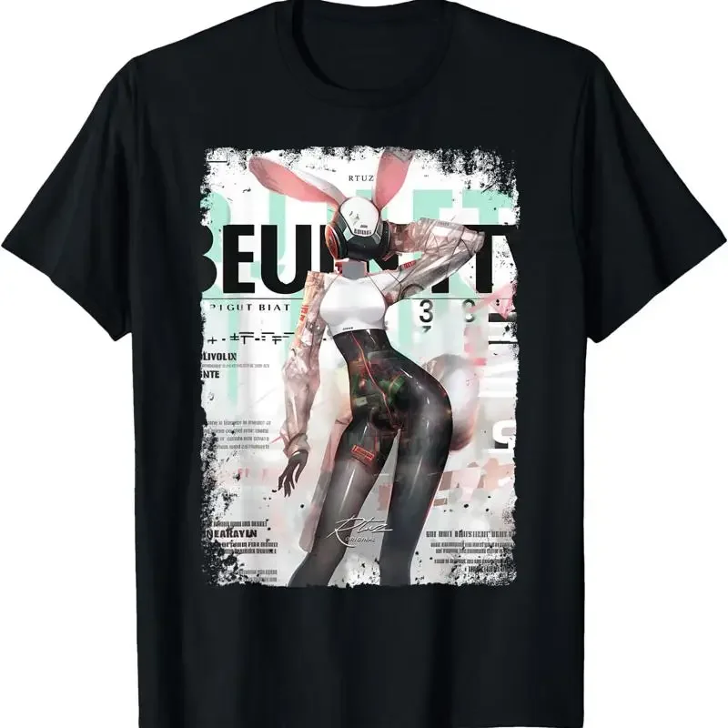 Vintage Girl Bunny Collage Sexy Model Pin up T Shirt All Size S 4XL
