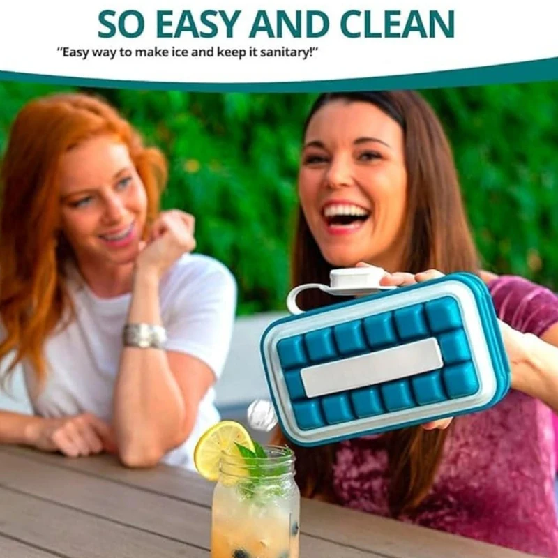 4-in-1 Tragbare Faltbare Eiswürfelform mit 36 Vertiefungen, Leicht zu Lösende Silikonform für Zuhause, Reisen, Partys, DIY Eiswürfel für Whiskey, Cocktails und Getränke