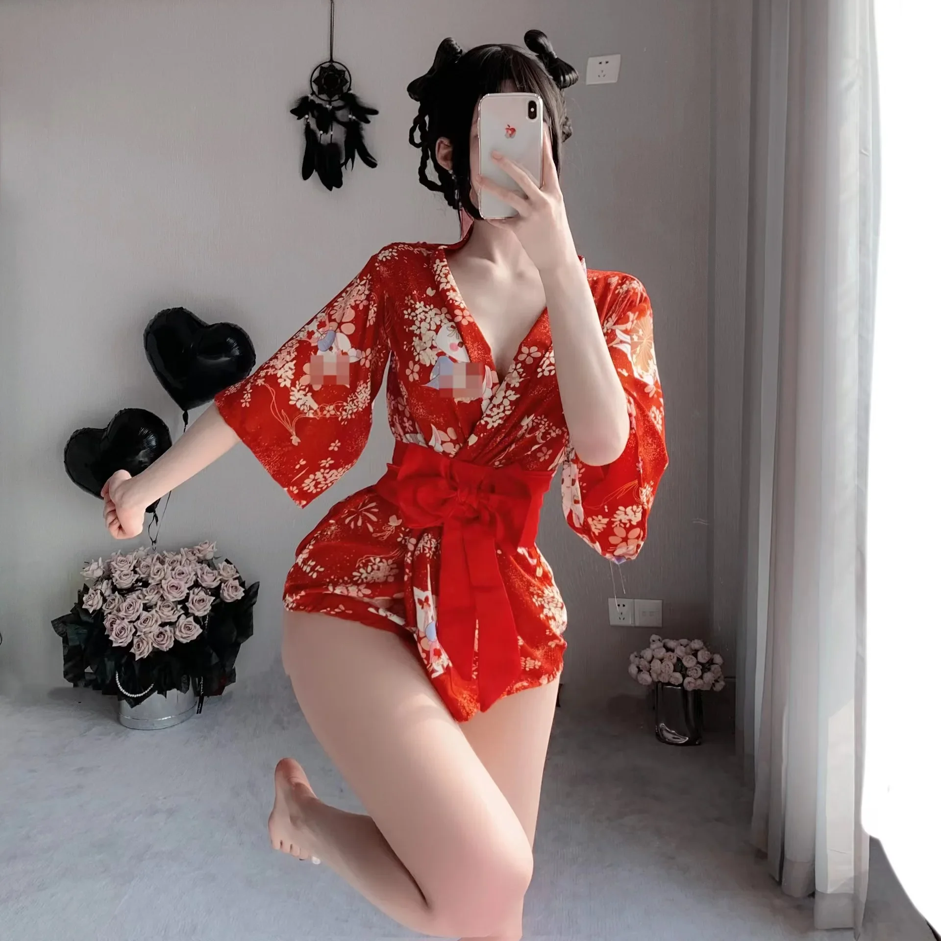 Sexy Kimonos for Women Japanese Exotic Lingerie Set Pajamas Anime Geisha Cosplay Temptation Outfit Sex Porno Role Play Uniform