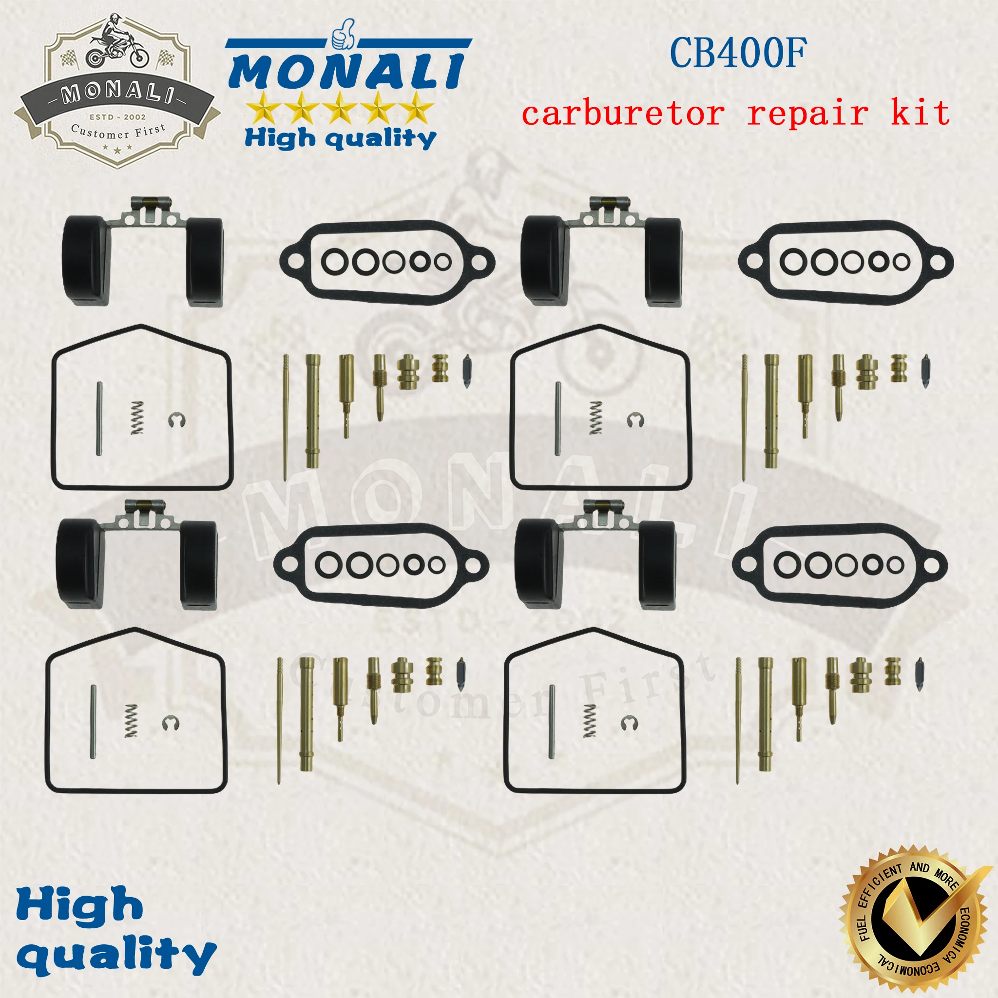 4 juegos de Kit de reparación de carburador para CB400F Super Sport CB400Four CB400 CB 400F 400F Four 400 F Four 1975-1977 Float