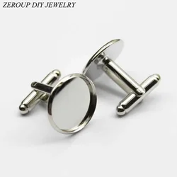 ZEROUP 10pcs 16mm White K Plated Cufflink Setting Base Cameo Cabochon Setting Antique Bronze Brass Copper High Quality